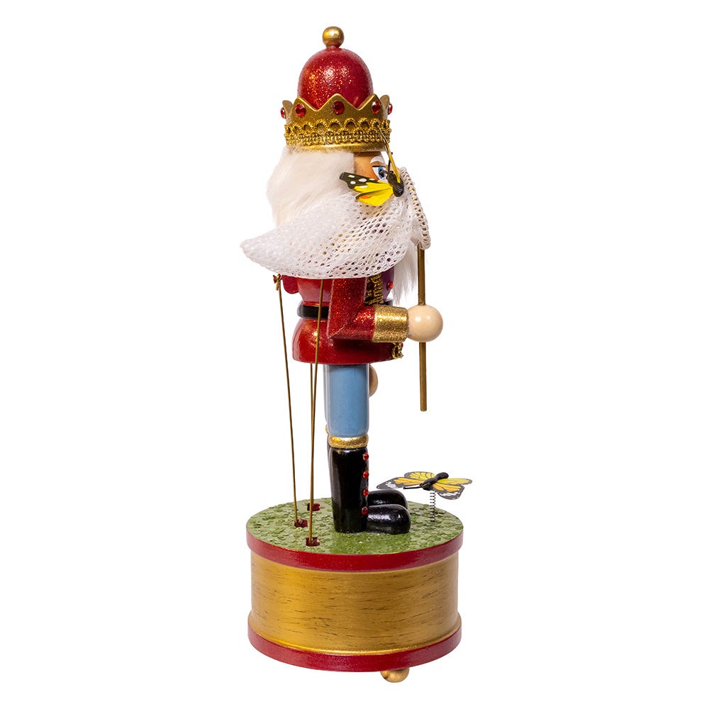 Kurt Adler 12-Inch Wind-Up Musical Butterfly Catcher Nutcracker